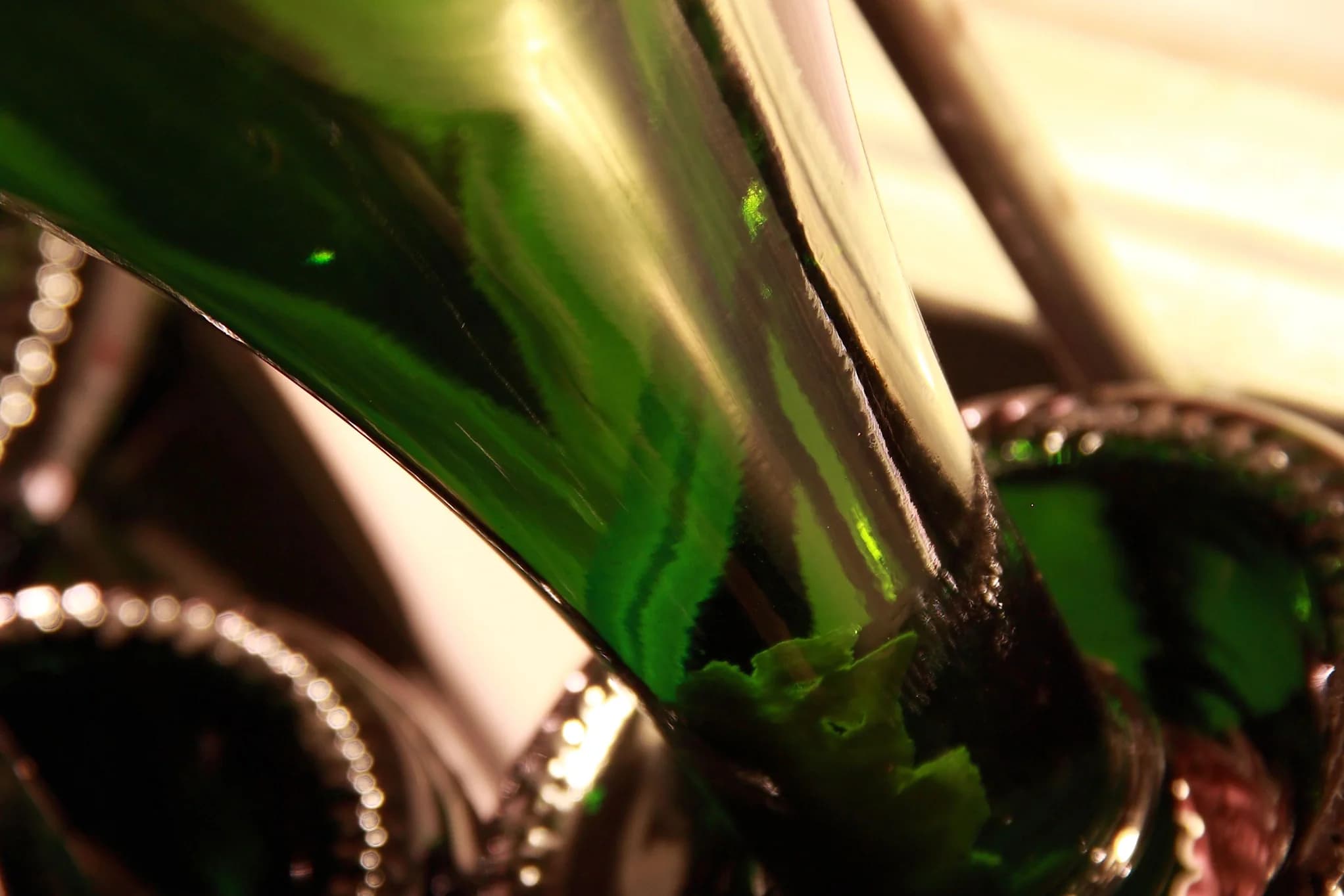Bouteilles de champagne en cave